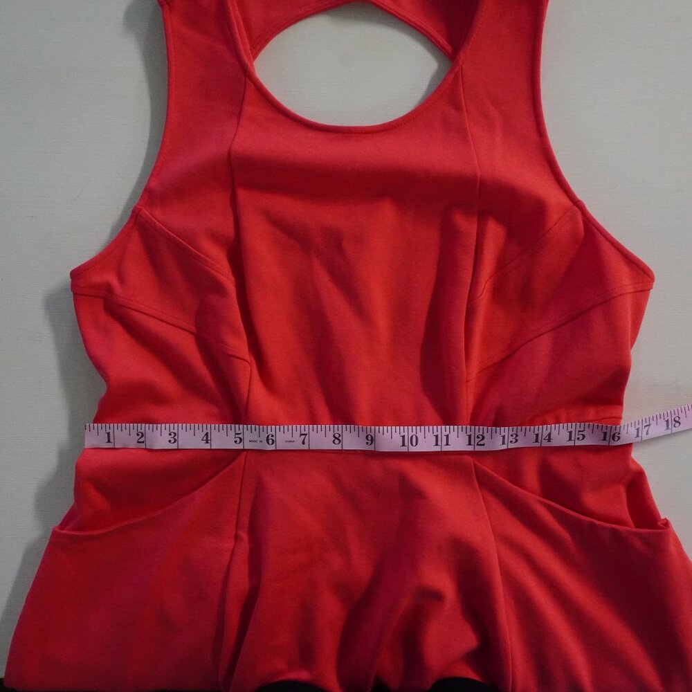 Torrid Red Sleeveless A-Line Dress Size 1X Back Cutout Exposed Gold Zipper - Picture 5 of 13